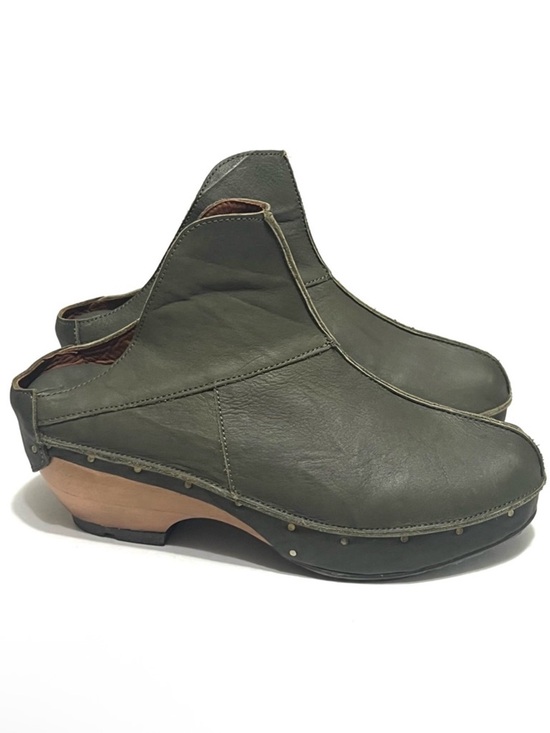 Sergio Tomani Shoes - Sergio Tomani Leather Clogs Florida Verde Size 37(6.5)